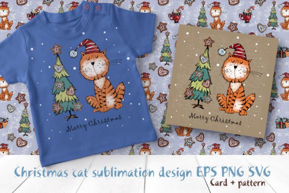 Christmas Cat Sublimation Design PNG SVG Review