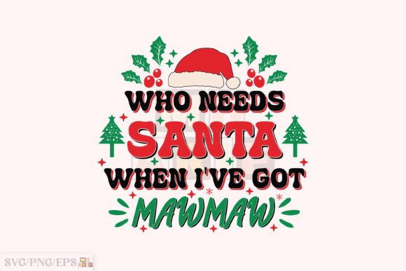 Funny Christmas Mawmaw Kid SVG Design for Graphics and T-Shirt Designs