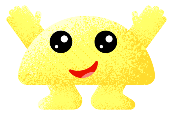 Happy Textured Shape Mascot: Graphics and Illustrations Review