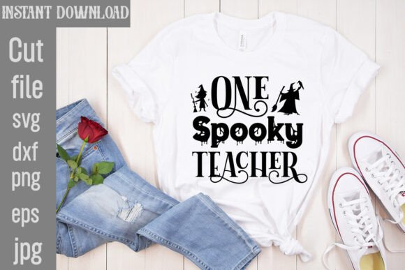 One Spooky Teacher Graphics for T-Shirt Designs