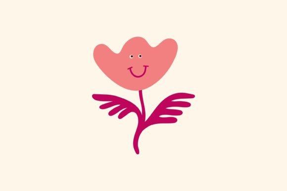 Pink Flower with a Cute Face SVG Review