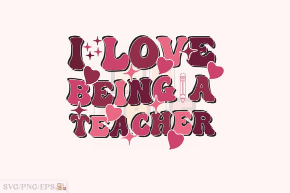 Retro Funny Teacher, Valentine Teacher Graphics for T-Shirt Designs