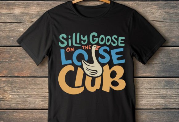 Silly Goose Svg Png, Goose on the Loose Graphics and T-Shirt Designs